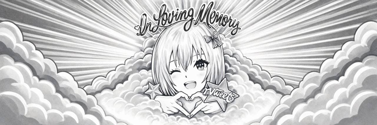 In Loving Memory of YV — illustrated memorial banner